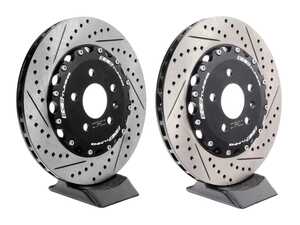 ES#5481837 - 002879ecs01a01KT - Rear 2-Piece Drilled & Slotted Brake Rotors - Pair (330x22) - Direct bolt-on replacement - 25% less weight! - ECS - Audi