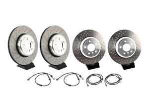 ES#5481858 - 34106797603KT3 - Performance Dimpled And Slotted Front and Rear Brake Rotors with Pad Wear Sensors - Faded stops, mushy pedal feel, and ugly, rusted rotors have no place on a true enthusiast machine. - Assembled By ECS - BMW