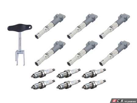 ES#5481867 - 022998715CKT3 - Ignition Service Kit With Removal Tool - Includes six NGK spark plugs and Eldor coil packs and the proper tool to remove your ignition coils - Assembled By ECS - Volkswagen