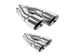 ES#5481937 - 35227KT - Universal Dual Exhaust Tip - Pair - Double wall stainless steel. Single 2.25" inlet, Dual 3" outlet - Left and right - Magnaflow - Audi Volkswagen
