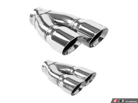ES#5481937 - 35227KT - Universal Dual Exhaust Tip - Pair - Double wall stainless steel. Single 2.25" inlet, Dual 3" outlet - Left and right - Magnaflow - Audi Volkswagen