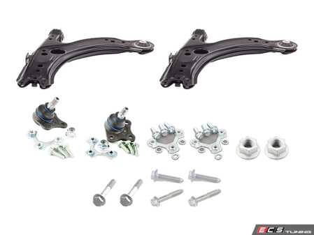 ES#5481946 - 1j0407151ckt2KT3 - Front Control Arm & Ball Joint Kit - Featuring complete control arms, ball joints, and installation hardware - Assembled By ECS - Volkswagen