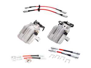 ES#5481963 - 1j0615424dsj1KT - Rear Brake Caliper And Brake Line - Kit - Caliper Conversion & Complete Stainless Steel Brake Line Upgrade Kit - Assembled By ECS - Volkswagen