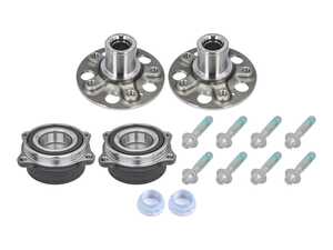 ES#5482136 - 2133570500KT2 - Rear Wheel Bearing & Hub Kit - Pair - Includes rear hubs, bearings, and all hardware required for installation. - Meyle - Mercedes Benz