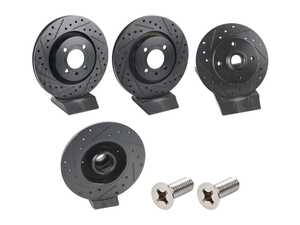 ES#5482251 - 535615301-xsKT - Front & Rear V5 Drilled & Slotted Brake Rotors - Set (280x22 / 226x10) - Precision manufactured for consistent stopping power during high performance driving. Featuring a matte black zinc coating for corrosion protection. - ECS - Volkswagen