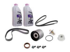 ES#5482374 - n01508315aKT - Timing Belt Accessory & Hardware Service Kit - Secure your water pump, refresh auxiliary drive lines, and renew front engine seals with this 11-piece hardware and coolant bundle. - Assembled By ECS - Volkswagen