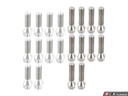 ES#5482430 - 025384ECS03KT2 - Titanium Conical Seat Wheel Bolt - Set - Lightweight, corrosion resistant, high-performance lug bolts - ECS - Audi BMW Volkswagen Mercedes Benz
