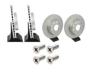 ES#5482447 - 5q0615301h-p12KT - Front & Rear V5 Plain Brake Rotors - Set (288x25 / 272x10) - Precision manufactured and featuring a GeoSpec corrosion-resistant coating. OE reference 1K0615301T - ECS - Volkswagen