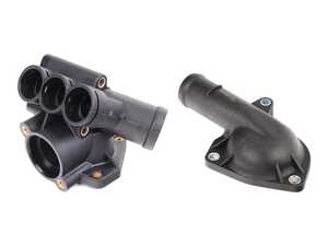 ES#5482688 - 021121121a1KT - VR6 12v Thermostat Housing & Cover Refresh Kit - Stop annoying VR6 coolant leaks. Replace your brittle, warped thermostat housing and matching cover with this direct-fit OEM refresh kit! - Assembled By ECS - Volkswagen