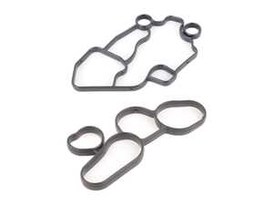 ES#5482759 - 06F115441AKT - Oil Filter Housing & Cooler Gasket Reseal Kit - Stop messy oil pan puddles. Reseal your leaky FSI oil filter housing and cooler with this essential dual-gasket kit! - Assembled By ECS - Audi Volkswagen