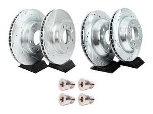 ES#5482802 - ebr820xprKT - Evolution Front & Rear Cross-Drilled & Slotted Brake Rotors - Set (330x32 / 330x28) - Zinc coated performance rotors - Power Stop - Volkswagen