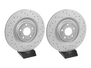 ES#5482966 - 4m0615601pcdKT - Rear Cross Drilled Brake Rotor - Pair (350x28) - Restore your vehicles stopping power - Zimmermann - Audi