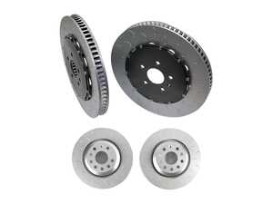 ES#5483040 - 034-301-1003KT - 2-Piece Floating Front & Rear Brake Rotor Upgrade Kit (370x34 / 310x22) - Direct replacement rotors that reduce rotational mass and feature J-Slots for less noise but same benefits as conventional slots - 034Motorsport - Audi