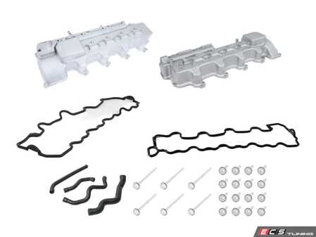 ES#5483070 - 1130100030KT - Upgraded Aluminum Replacement Valve Cover Kit - Cure the infamous M113 oil drip for good. This ultimate fix kit ditches the porous factory magnesium covers for upgraded solid cast aluminum, paired with Genuine Mercedes-Benz rubber gaskets and fresh hardware for a permanent, bulletproof seal. - Assembled By ECS - Mercedes Benz