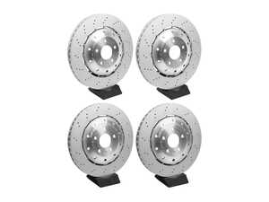 ES#5484868 - 420615301d1ktKT1 - Front & Rear Drilled Brake Rotors - Set (365x34/356x32) - Restore the stopping power in your vehicle - SHW Performance - Audi