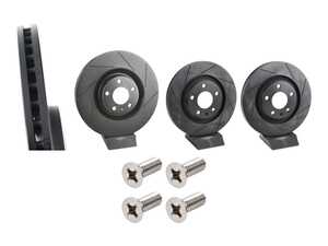 ES#5491054 - 8e0615301t-sKT - Front & Rear V5 Slotted Brake Rotors - Set (345x30 / 300x22) - Precision manufactured for consistent stopping power during high performance driving. Featuring a matte black zinc coating for corrosion protection. - ECS - Audi