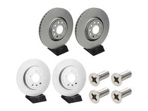 ES#5491059 - 8e0615301adpKT - Front & Rear V5 Plain Brake Rotors - Set (321x30 / 288x12) - Precision manufactured and featuring a GeoSpec corrosion-resistant coating - ECS - Audi