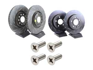 ES#5491069 - usr1423KT - Front & Rear Slotted Brake Rotors - Set (321x30 / 288x12) - Reduce the fading, improve your braking - EBC - Audi