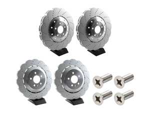 ES#5491106 - 4g0615301ektKT - Front & Rear Brake Rotors - Set (390x36 / 356x22) - Restore stopping power with scalloped style rotors - Genuine Volkswagen Audi - Audi