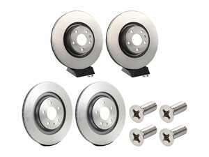 ES#5491109 - 8w0615301p4ktKT2 - Front & Rear UV Coated Brake Rotors - Set (338x30 / 330x22) - Features Brembo's special UV paint treatment that guarantees superior corrosion resistance. - Brembo - Audi