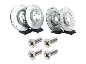 ES#5491111 - ebr1637xprKT - Front & Rear Evolution Cross Drilled & Slotted Brake Rotors - Set (338x30 / 330x22) - Upgrade to a slotted / cross-drilled rotor for improved braking - Power Stop - Audi