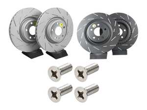 ES#5491125 - usr2026KT - Front & Rear USR Series Sport Slotted Brake Rotors - Set (338x30 / 330x22) - Upgrade to a Turbo slotted rotor for improved braking - EBC - Audi