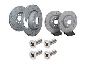 ES#5491127 - bsd2026KT - Front & Rear Brake Rotors - Set (338x30 / 330x22) - Upgrade to a Turbo slotted rotor for improved braking - EBC - Audi