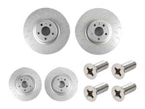 ES#5491160 - 034-301-1023vKT - 1-Piece Front & Rear Brake Rotor Upgrade Kit - Set (338x30 / 330x22)  - Geomet Anti-Corrosion Coating, CM-250 Special Alloy Designed Specifically To Reduce Warping from Hard Street Use - 034Motorsport - Audi