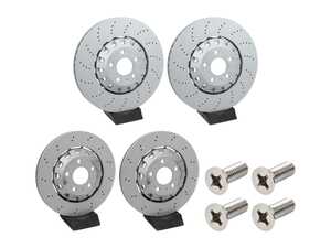 ES#5491193 - 4m0615301amxKT - Front & Rear Cross-Drilled Brake Rotors - Set (375x35 / 330x22) - Restore the stopping power in your RS5! - Zimmermann - Audi