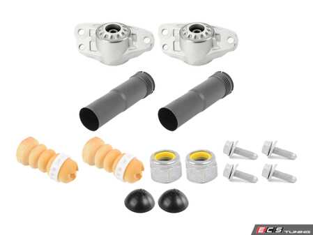 ES#5491325 - 3c0513353c9KT - Rear Shock Mount Replacement Kit - This kit is a Rear Shock Mount Replacement Kit designed to completely refresh the upper mounting points of a vehicle's rear suspension. - Assembled By ECS - Volkswagen