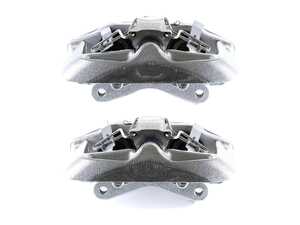 ES#5491933 - l2759KT - Power Stop Front Silver Powder Coated Brake Calipers - Pair - Restore factory braking performance while adding a bold performance-inspired look with durable silver powder-coated calipers from Power Stop. - Power Stop - Audi