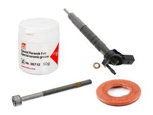ES#5505267 - 6420701287KT - Diesel Fuel Injector Kit - Includes one fuel injector seal, one leak line o-ring, and injector grease and injector bolt. - Assembled By ECS - Mercedes Benz