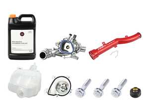 ES#5516221 - 11517550484KT7 - Performance Cooling System Refresh Kit - Red Metal Pipe - A high-performance cooling refresh kit, featuring aluminum water pump and thermostat for increased durability and longevity! - Assembled By ECS - MINI