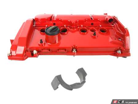 ES#5516209 - 11127646552KKT2 - Valve Cover With PCV And Locking Bow - Upgraded Aluminum Red Paint N18 - Keep your MINI engine looking new : part of the PCV system / Cylinder Head Cover. Top section is now in Red Plastic. Main body in metal. Comes with bolts and gasket! - Assembled By ECS - MINI