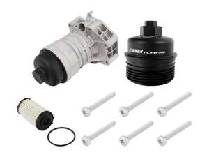 ES#5516294 - 024354ECS01 - Upgraded Aluminum Oil Filter Housing with Billet Oil Filter Cap - Eliminate factory plastic failures, upgrade your engine bay aesthetics, and ensure a leak-free repair with this ultimate oil filter housing replacement kit. - ECS - Audi