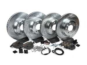 ES#3156889 - K4094 - Z23 Evolution Sport Brake Upgrade Kit - Front & Rear - Replaces stock braking system with a set of carbon-fiber ceramic pads and cross-drilled & slotted rotors, providing shorter stops under the most demanding conditions. - Power Stop - BMW