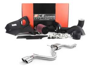 ES#4751031 - 006555ECS01EBKT - MK5 GTI 3.0" Exhaust Catback System & Luft-Technik Intake System - With Aluminum Heat Shield and Wrinkle Black Aluminum Tubes - In-house engineered for the MK5 GTI enthusiast! Features T304 SS Tig-welded 2.5" tubing and a valved muffler for audible obedience or wide open for glorious exhaust notes! - Enthusiast Bundles - Volkswagen