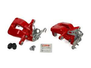 ES#5481588 - 1k0615423pxKT - Rear Brake Calipers - Left & Right - Does not include hardware, painted in red - Assembled By ECS - Volkswagen