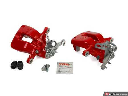 ES#5481588 - 1k0615423pxKT - Rear Brake Calipers - Left & Right - Does not include hardware, painted in red - Assembled By ECS - Volkswagen
