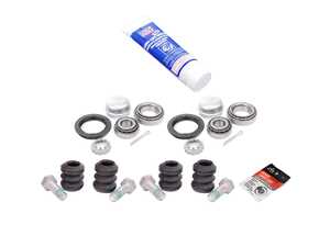 ES#5516575 - 191598625cKT - Rear Wheel Bearing Service Kit - This complete rear wheel bearing service kit supplies replacement bearings, seals, caliper mounting hardware, and assembly lubricants to restore quiet, wobble-free axle rotation. - Assembled By ECS - Volkswagen