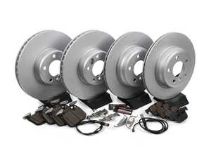 ES#4794147 - CRK6654 - Power Stop Z23 Evolution Sport Coated Front & Rear Brake Kit (340mm/330mm) - A complete 4-wheel daily-driver upgrade featuring high-carbon smooth Geomet coated rotors and low-dust carbon-fiber ceramic pads. - Power Stop - BMW