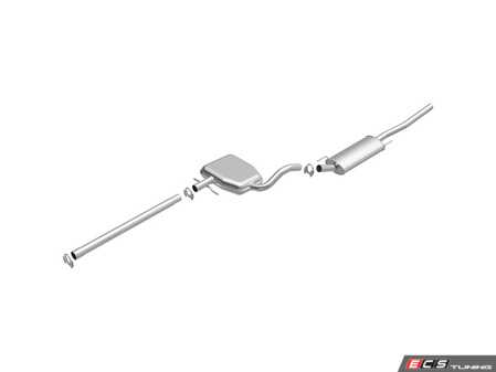 ES#5516345 - 106-0653 - Direct-Fit Replacement Exhaust System Kit - Eliminate exhaust leaks and restore factory quiet performance with this direct-fit, bolt-on replacement exhaust system. - BRExhaust - Volkswagen