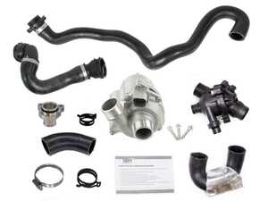 ES#4689859 - 11515A05704 - Full Water Pump Service Kit - Complete OE+ quality cooling system overhaul kit by Rein. Featuring a new thermostat, mounting bolts, coolant hoses, aluminum electric water pump, and an upgraded aluminum cylinder head fitting eliminating plastic flange failure. - Rein - BMW