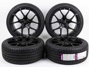 ES#5526944 - A0119854266B8 - 19" APR A01  "Ready-To-Roll" Wheel & Tire Package for B8 S4 - w/ Advanta Tires - 19x8.5 ET45 5x112 - Satin Black Finish - With Professionally Mounted & Balanced ADVANTA HPZ-02 Tires (255/35ZR19) - APR - Audi
