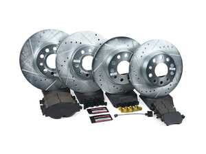 ES#4798297 - K8363 - Power Stop Z23 Evolution Sport Front & Rear Brake Kit (288mm/272mm) - A direct-fit performance upgrade with drilled & slotted zinc-plated rotors and low-dust carbon-fiber ceramic pads. - Power Stop - Volkswagen