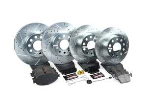 ES#4798301 - K8365 - Power Stop Z23 Evolution Sport Front & Rear Brake Kit (288mm/272mm) - A direct-fit performance upgrade with drilled & slotted zinc-plated rotors and low-dust carbon-fiber ceramic pads. - Power Stop - Volkswagen