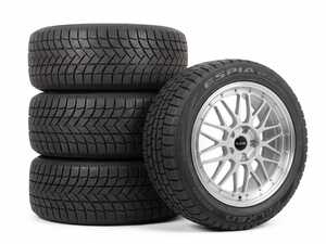 ES#5527006 - 881188545112A - 18" Alzor Silver Style 881 "Ready-To-Roll" Winter Wheel & Tire Package for MK8 GTI/R - w/ Falken Tires - 18x8 ET45 5x112 - Silver Finish - With Professionally Mounted & Balanced Falken Espia EPZ II Tires (225/40R18) - Alzor - Volkswagen