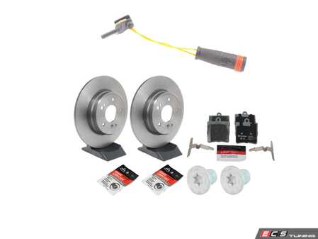 ES#4643420 - 2104231012KT2 - Rear Brake Service Kit - Featuring Brembo rotors, and Brembo Ceramic pads - Assembled By ECS - Mercedes Benz