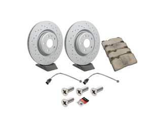 ES#4766500 - 95B615301KKT1 - Front Brake Service Kit - (345x30) - Featuring Zimmerman Rotors and ECS DD23 "Daily Driver" ceramic pads. - Assembled By ECS - Porsche
