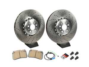 ES#4815834 - 34117991101KT3 - Front Brake Service Kit - Includes front rotors, pads, wear sensors, and associated hardware. - Assembled By ECS - BMW